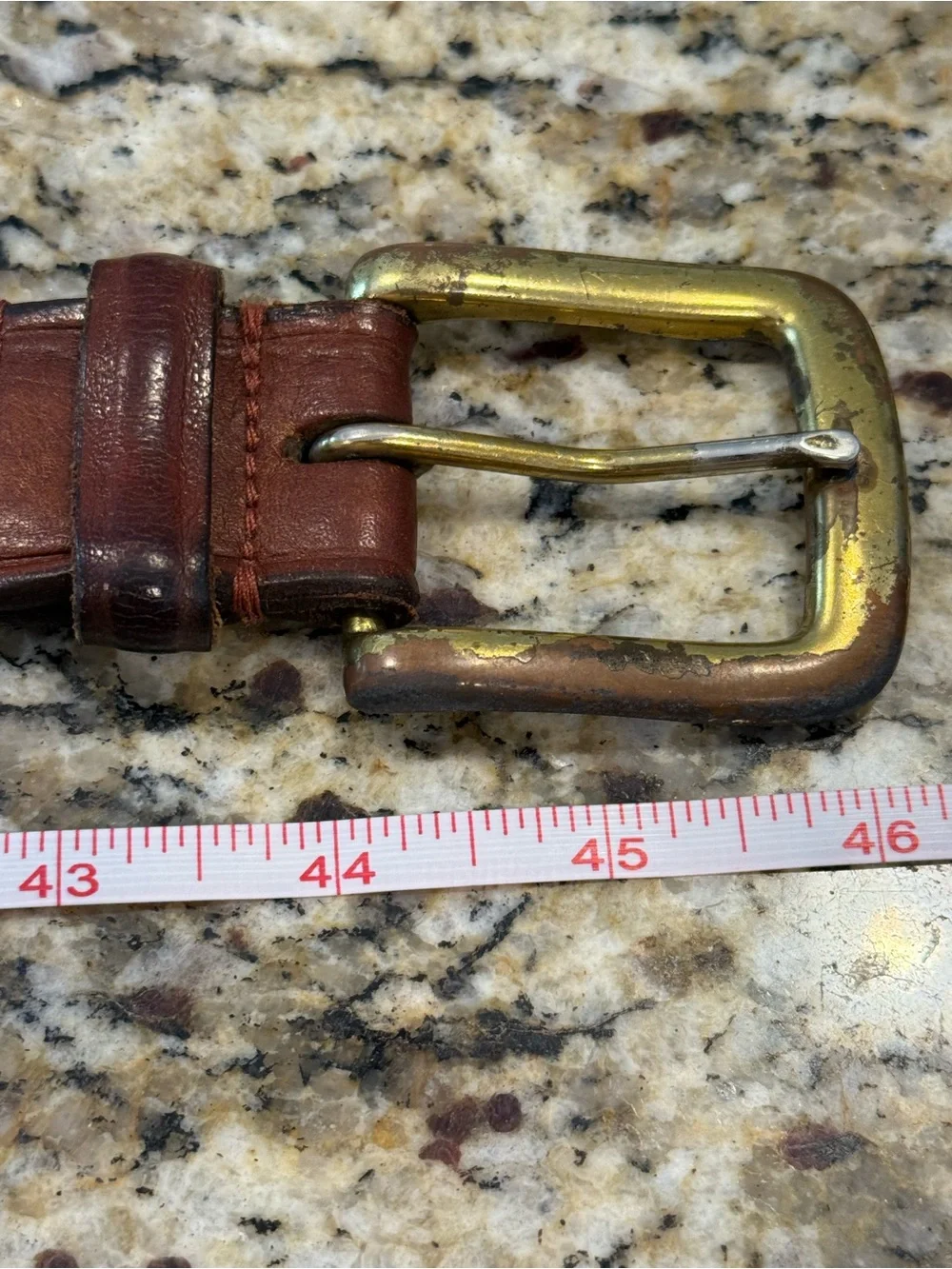 Country western brown leather belt tan braided rope  detail FLAW